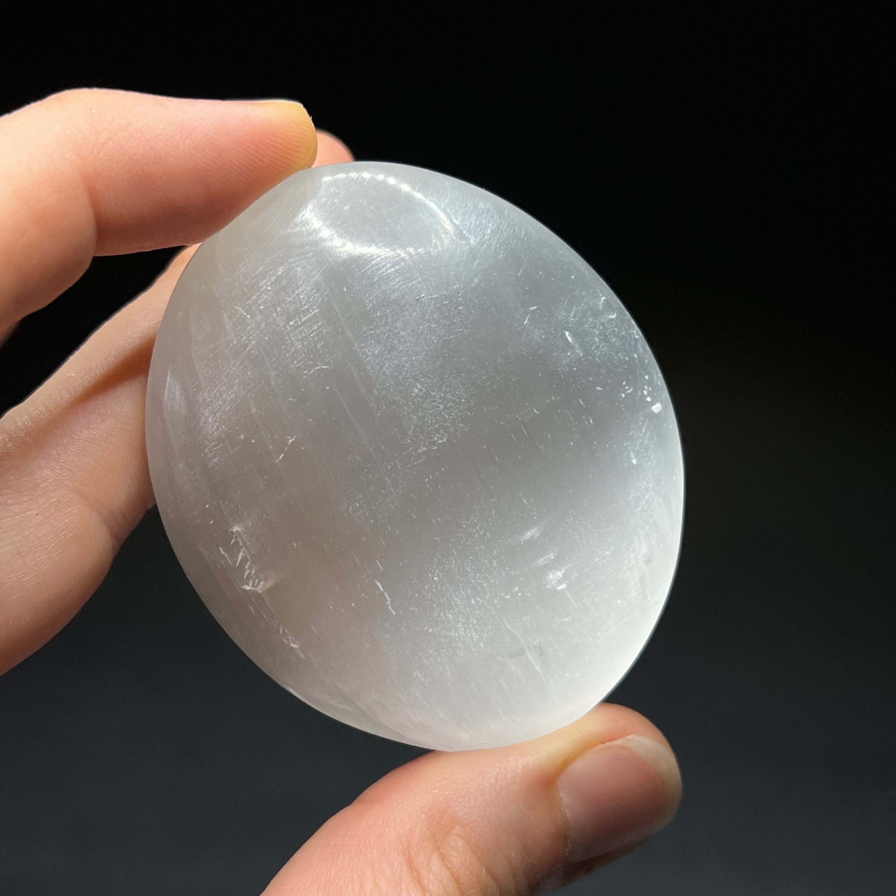 Selenite Crystal Palm Stone