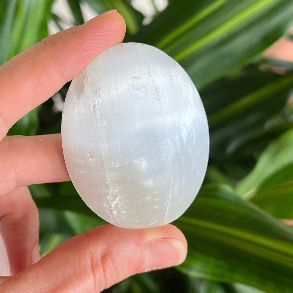 Selenite Crystal Palm Stone