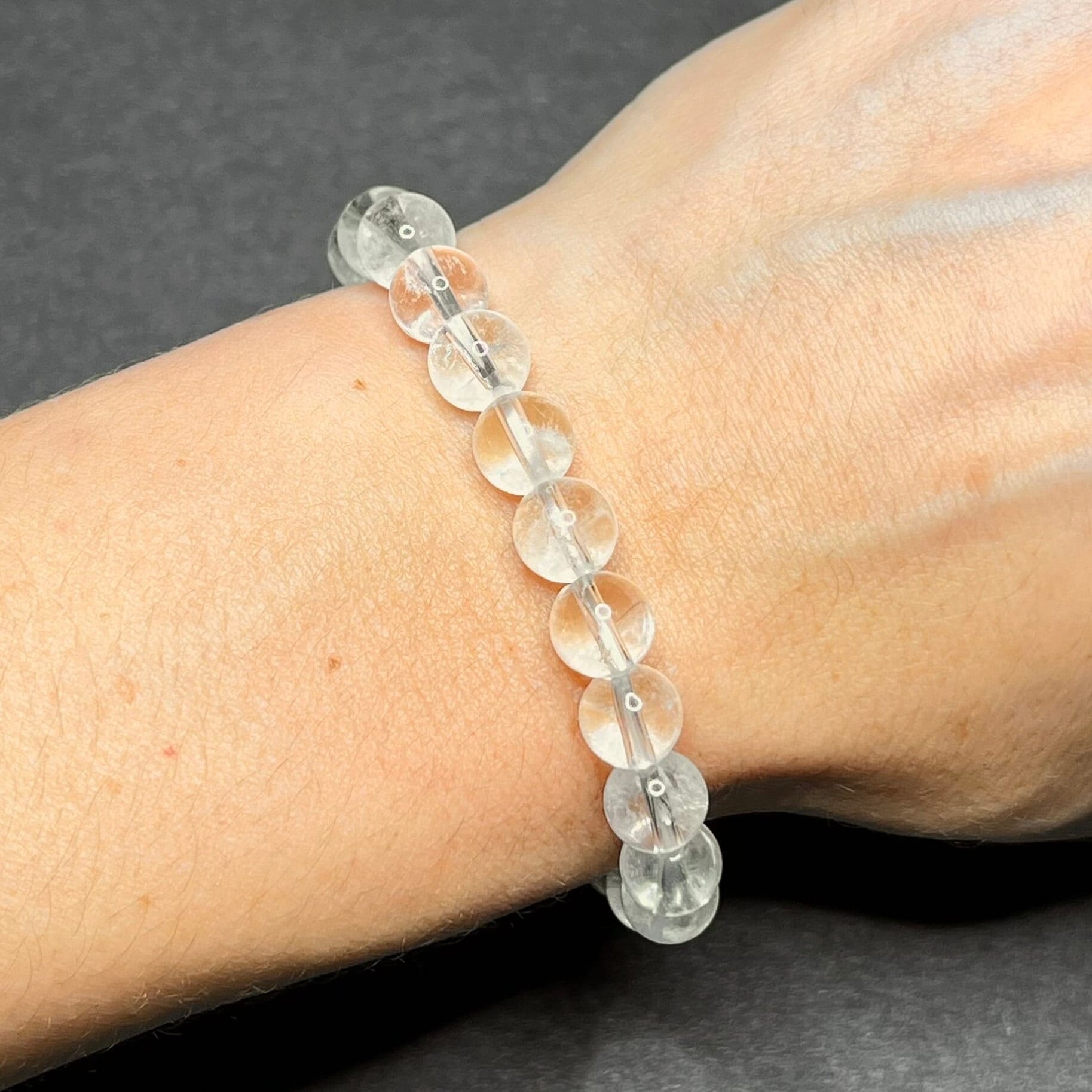 Clear Quartz Crystal Bracelet: Handmade Gemstone Beaded Bracelet