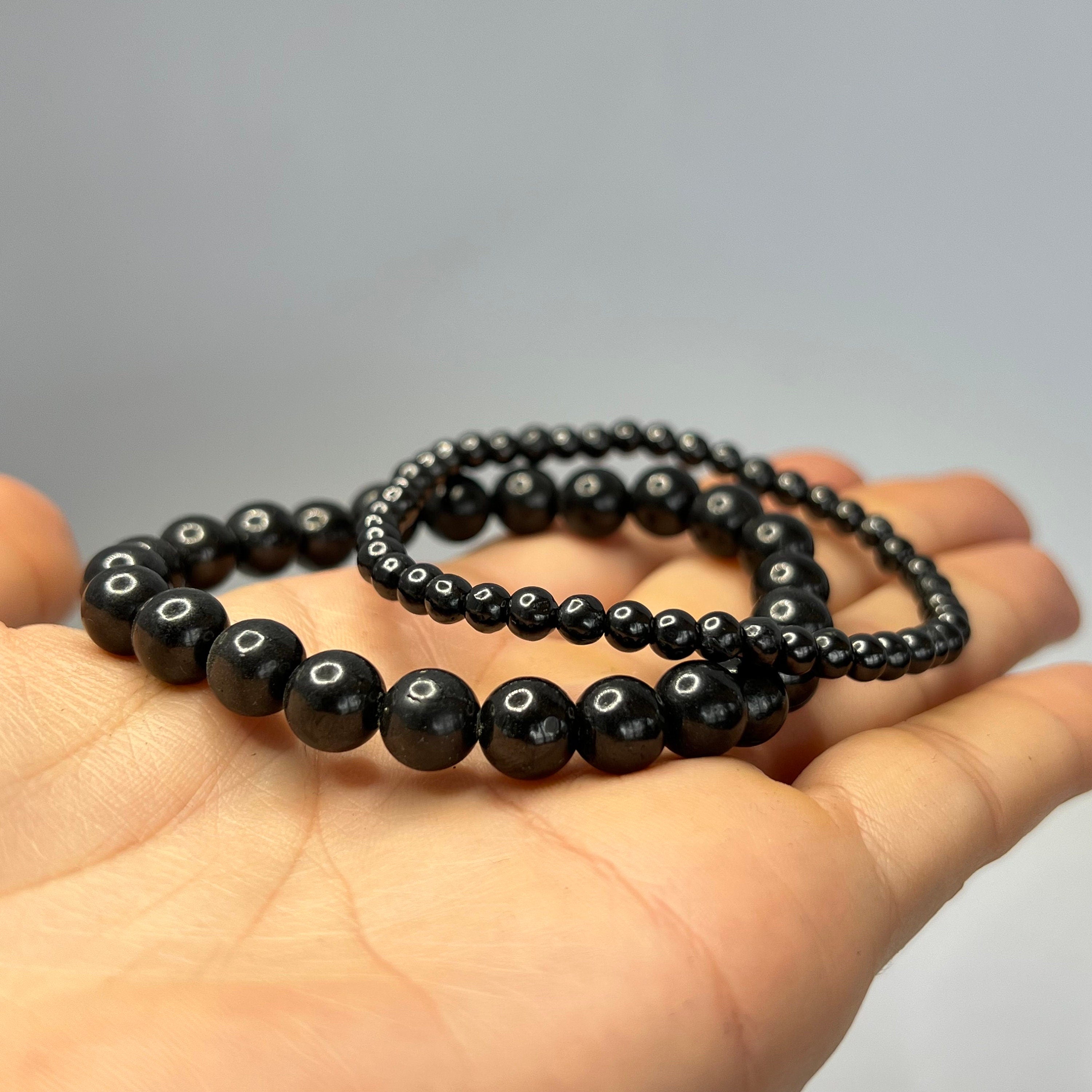Shungite Crystal Bracelet: Handmade Gemstone Beaded Bracelet