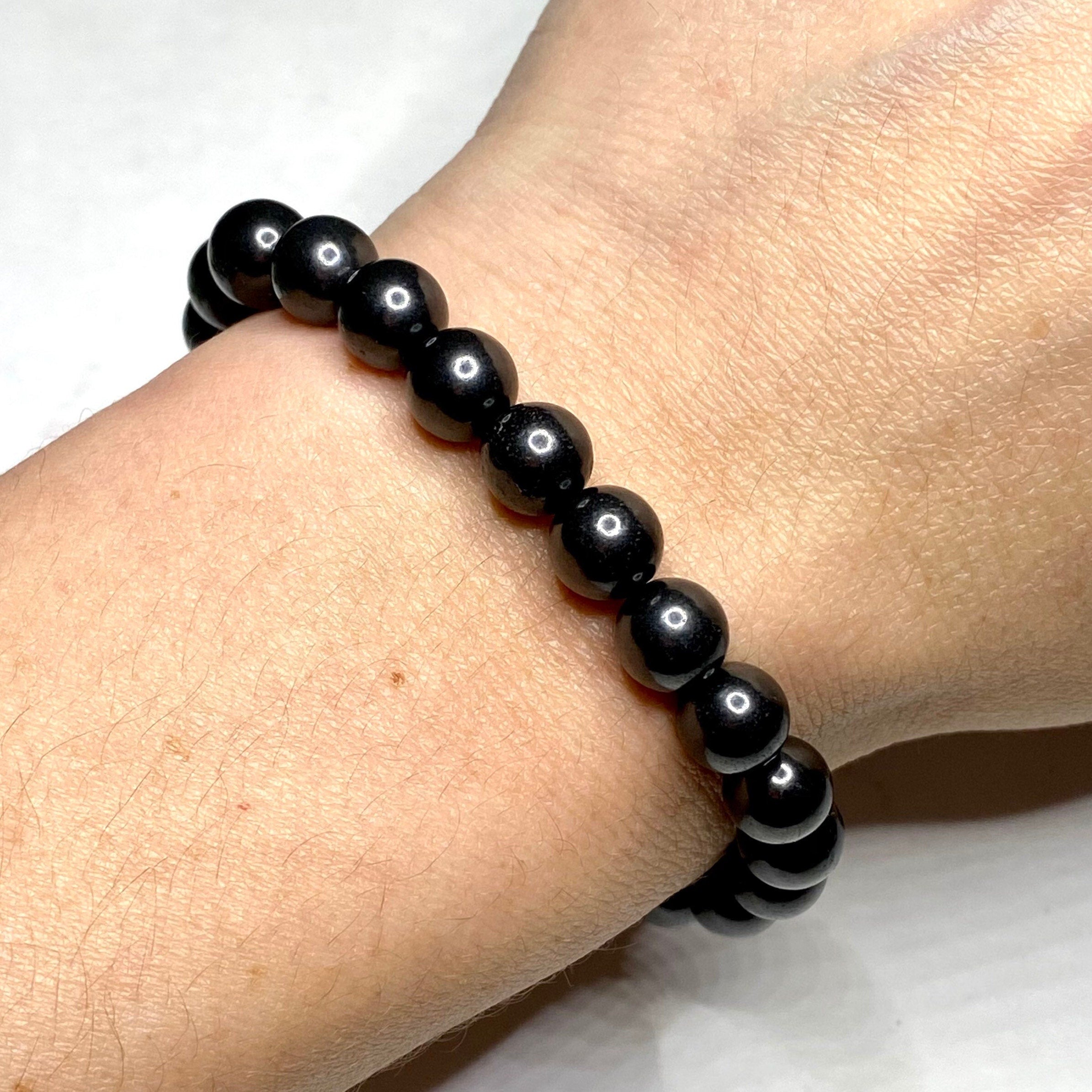 Shungite Crystal Bracelet: Handmade Gemstone Beaded Bracelet