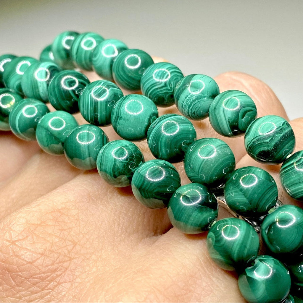Malachite Crystal Bracelet: Handmade Gemstone Beaded Bracelet
