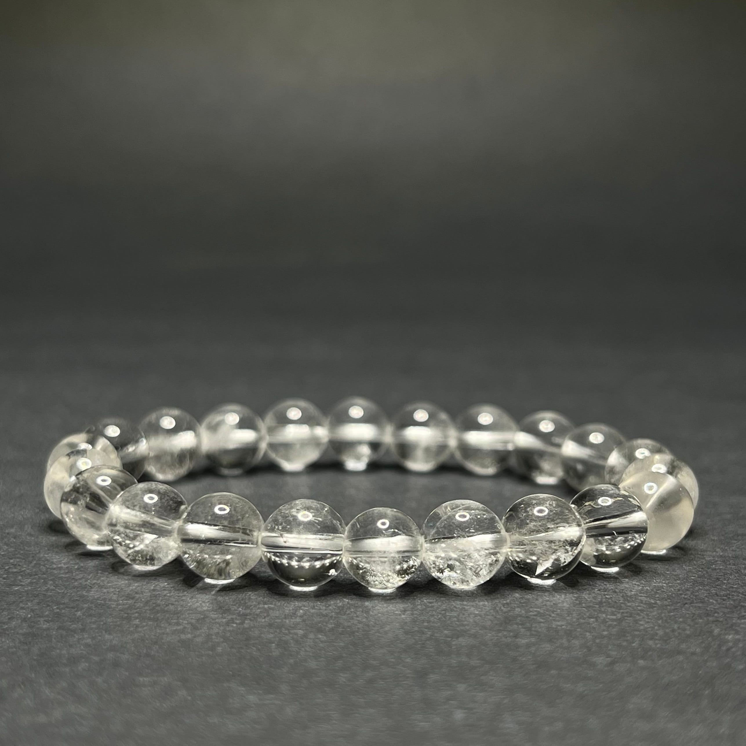 Clear Quartz Crystal Bracelet: Handmade Gemstone Beaded Bracelet
