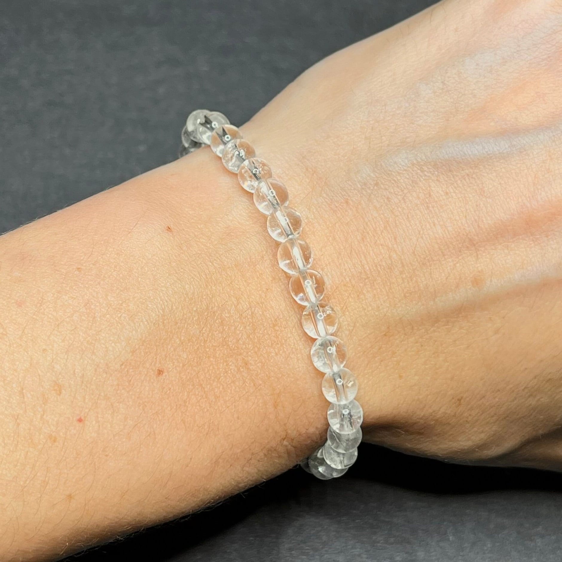Clear Quartz Crystal Bracelet: Handmade Gemstone Beaded Bracelet