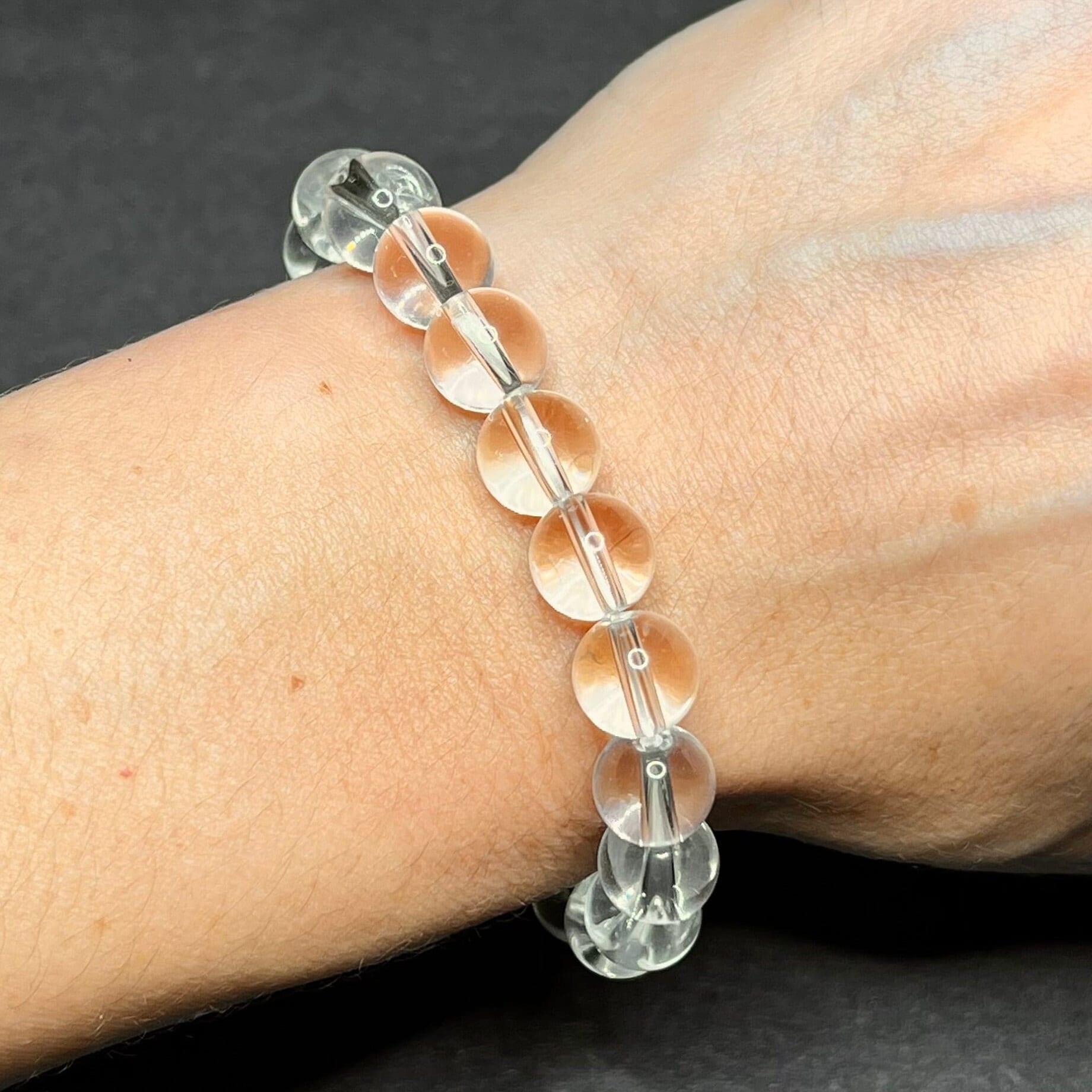 Clear Quartz Crystal Bracelet: Handmade Gemstone Beaded Bracelet