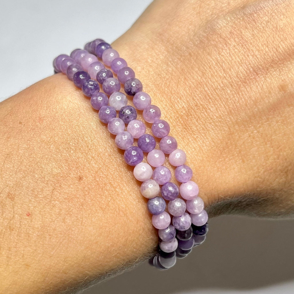 Lepidolite Crystal Bracelet: Handmade Gemstone Beaded Bracelet - #2