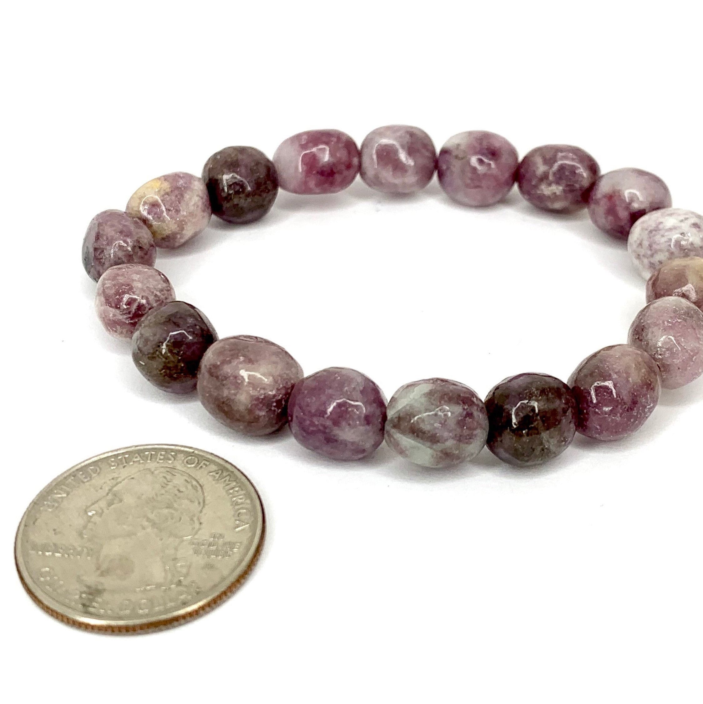 Lepidolite Crystal Bracelet: Handmade Gemstone Beaded Bracelet