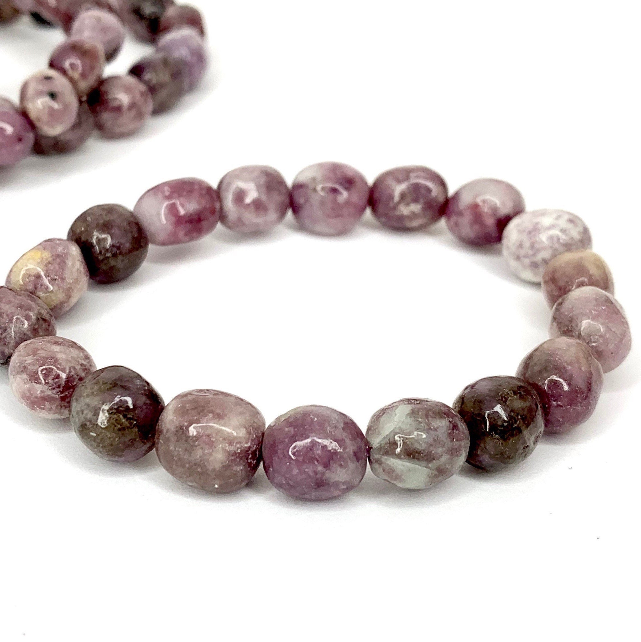 Lepidolite Crystal Bracelet: Handmade Gemstone Beaded Bracelet