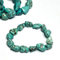 Howlite Turquoise Nugget Bracelet: Gemstone Beaded Stretch Bracelet