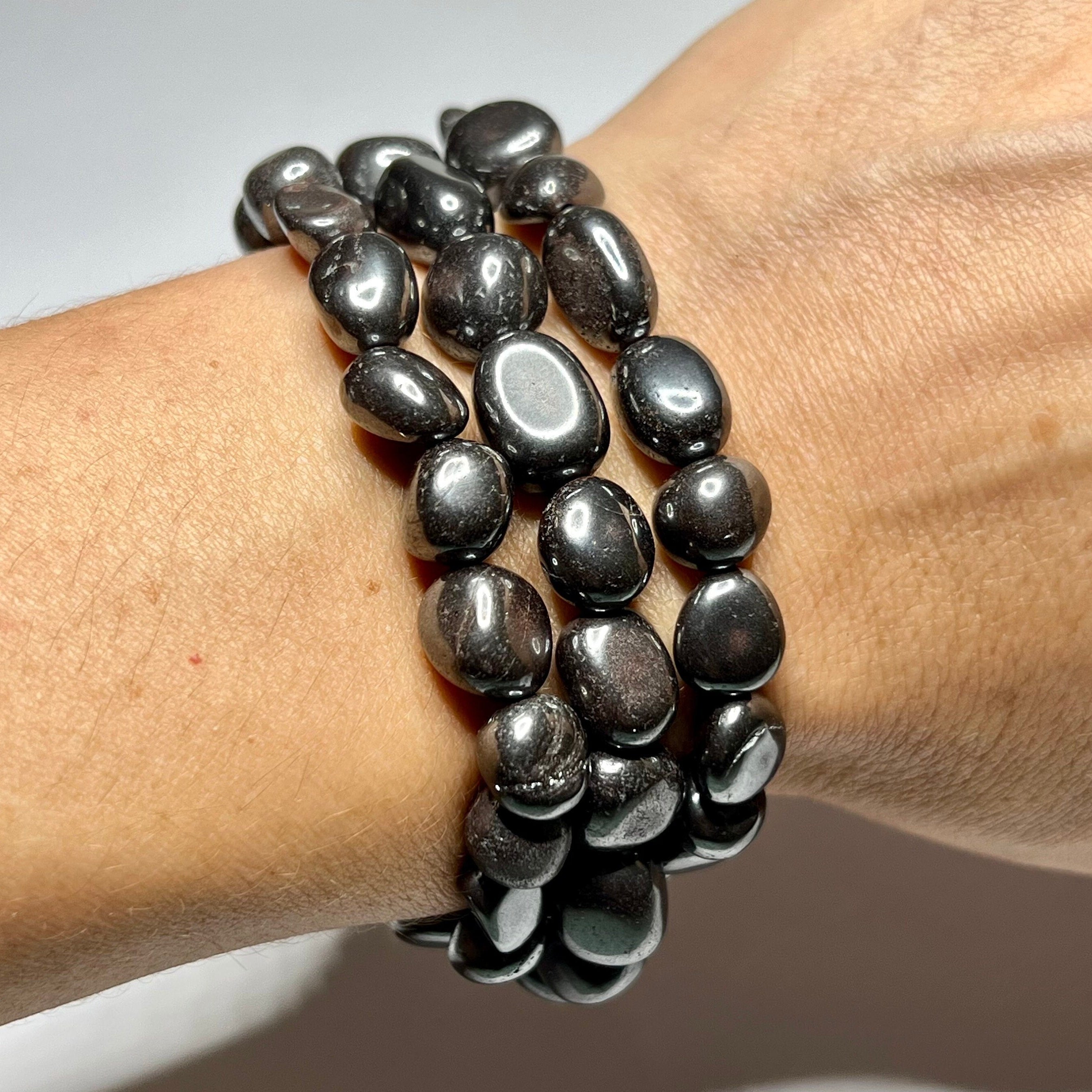 Hematite Tumbled Crystal Bracelet