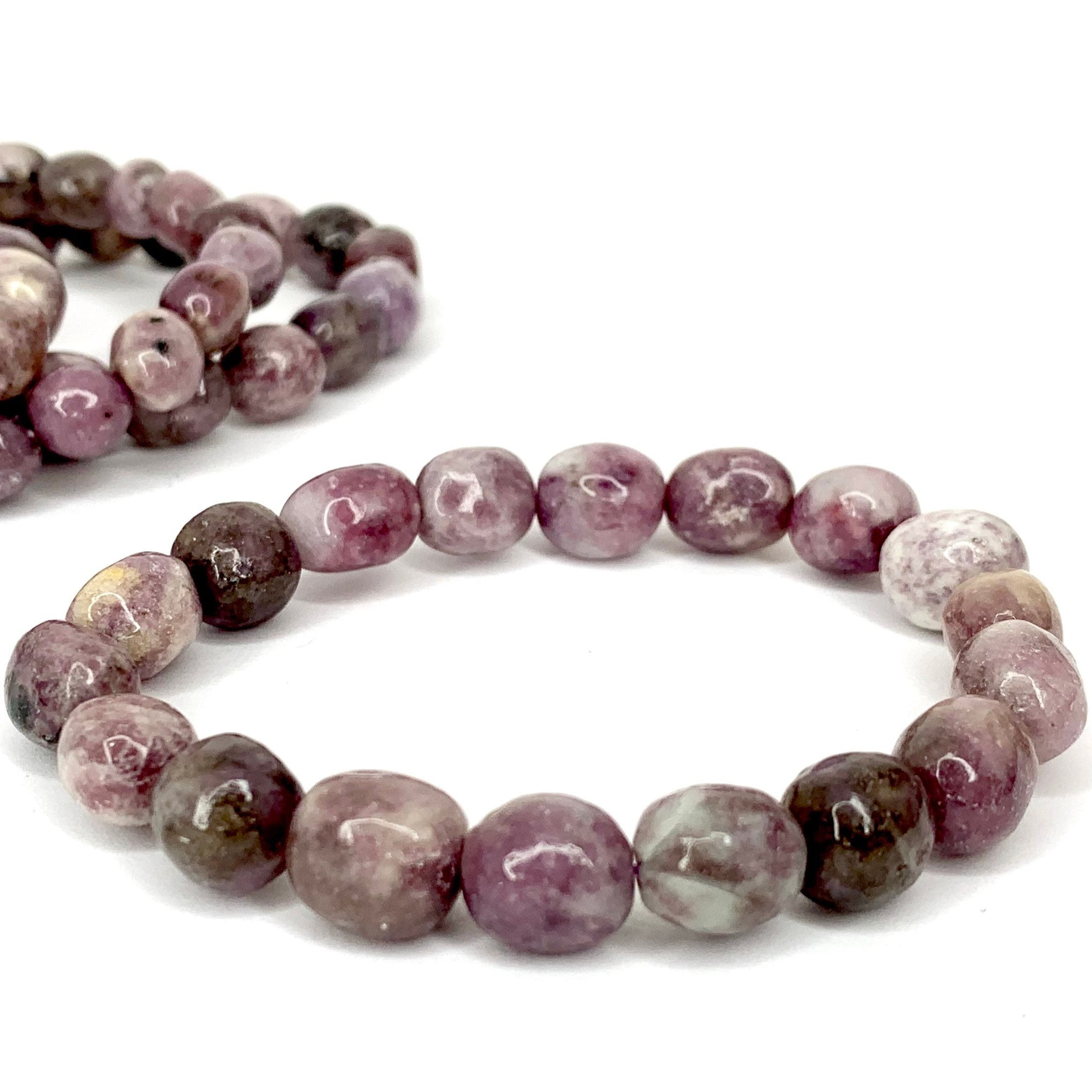 Lepidolite Crystal Bracelet: Handmade Gemstone Beaded Bracelet