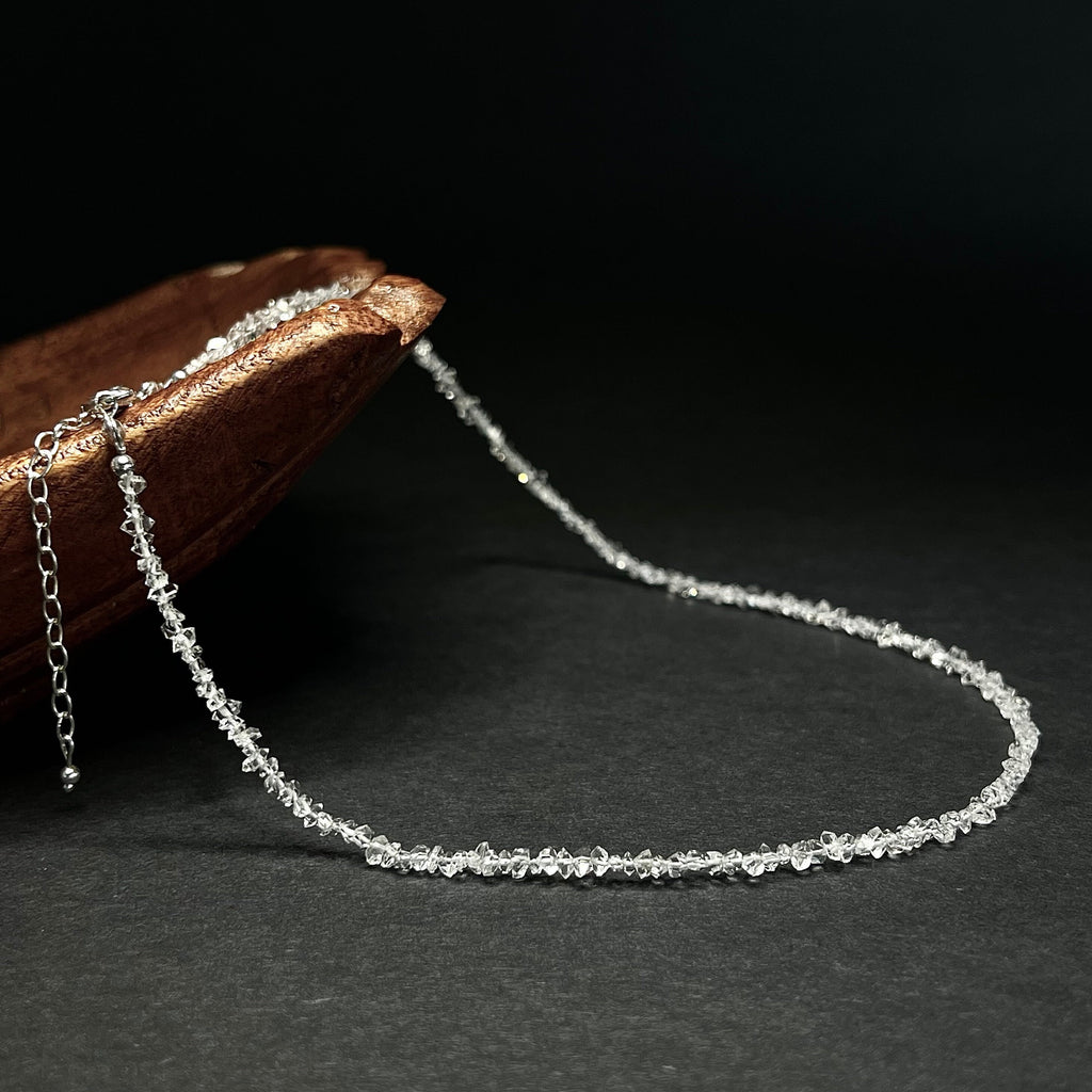 Herkimer Diamond Choker Necklace: Sterling Silver Crystal Gemstone