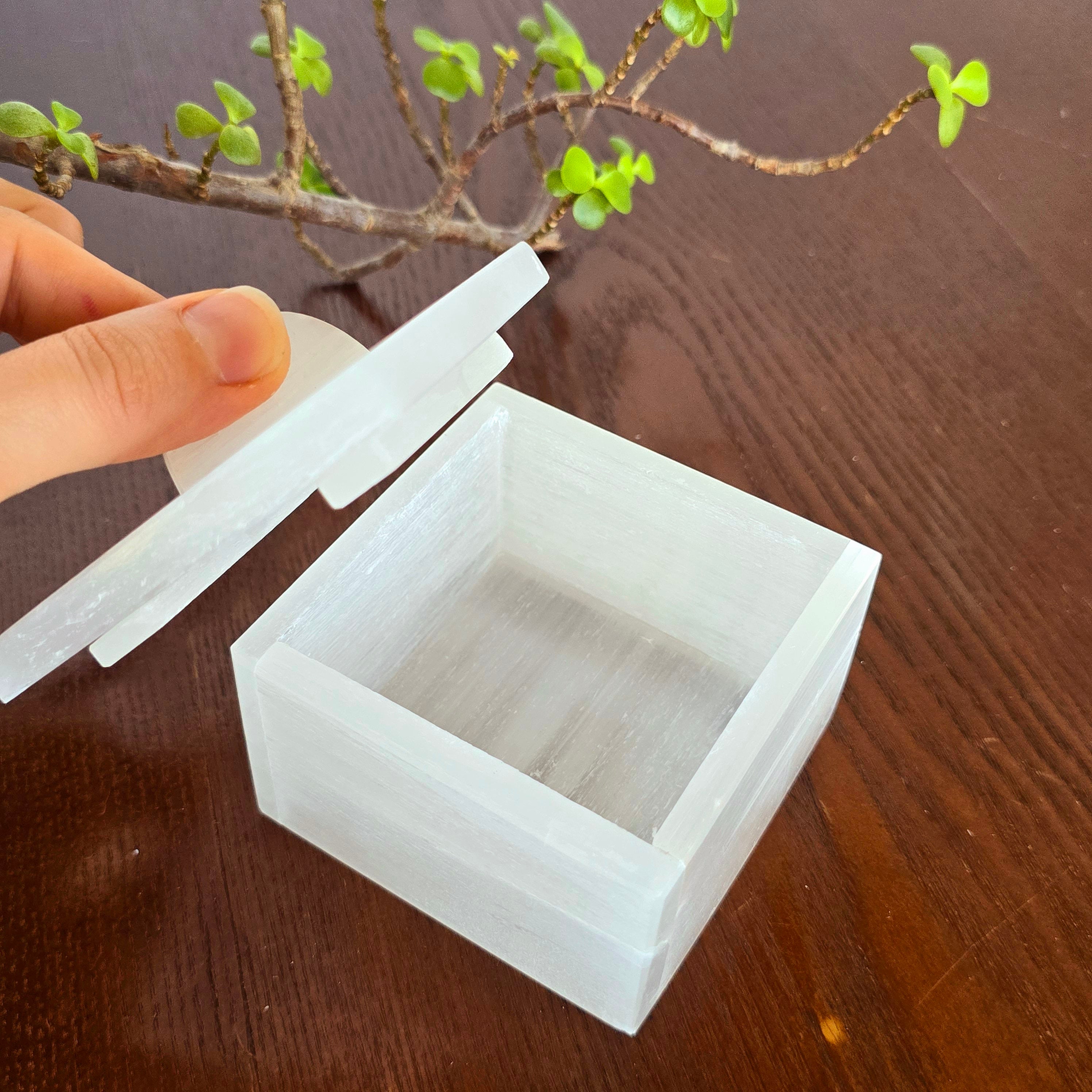 Handmade Moroccan Selenite Crystal Charging Jewelry Box