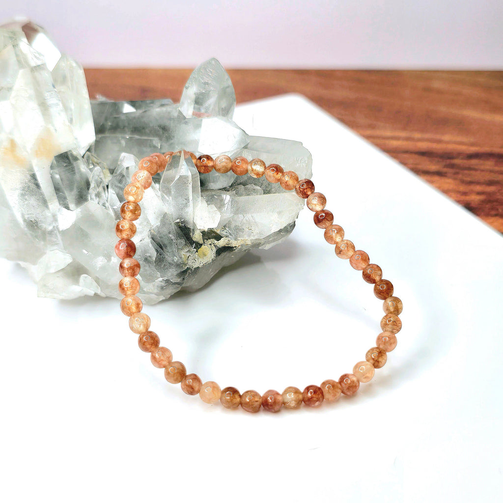 Sunstone Crystal Bracelet, Handmade Gemstone Beaded Bracelet