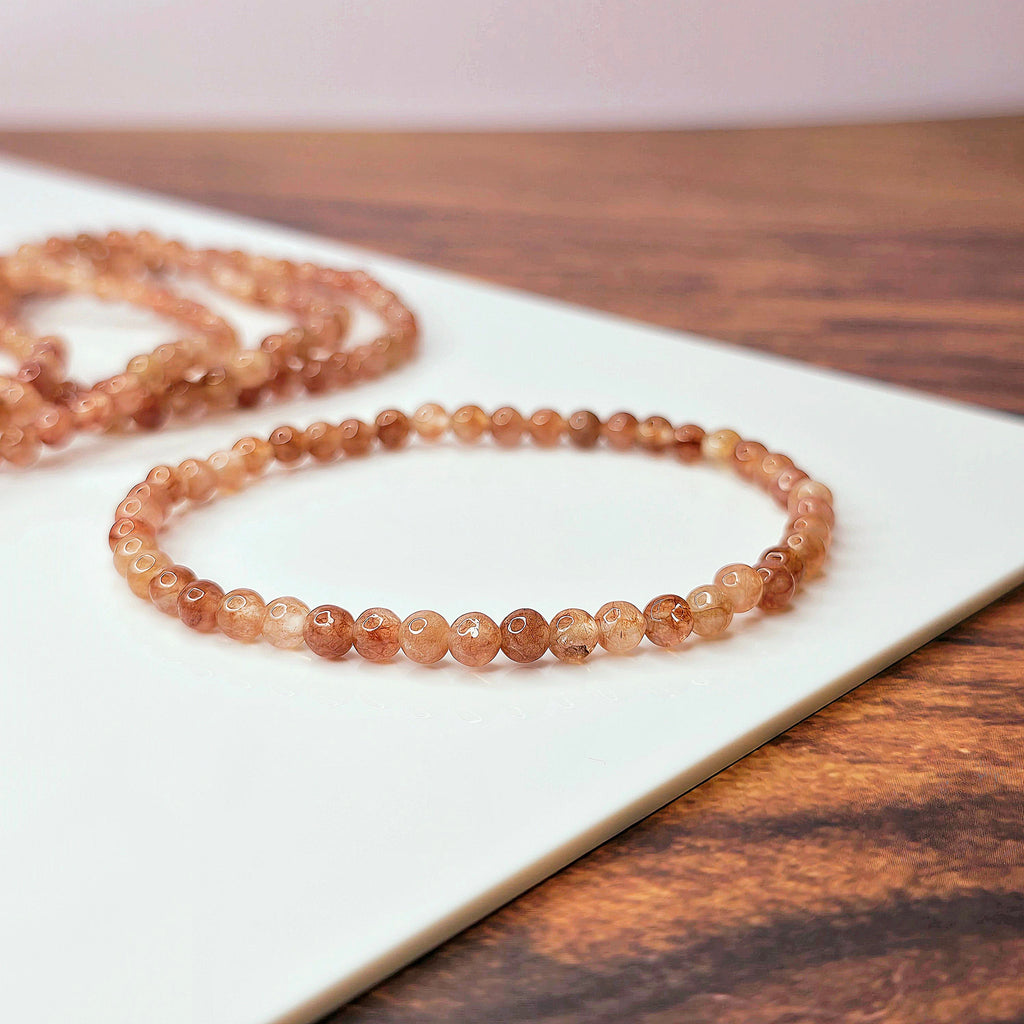 Sunstone Crystal Bracelet, Handmade Gemstone Beaded Bracelet