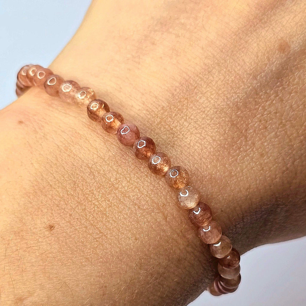 Sunstone Crystal Bracelet, Handmade Gemstone Beaded Bracelet