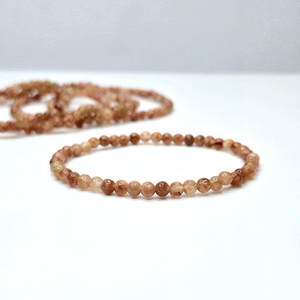 Sunstone Crystal Bracelet, Handmade Gemstone Beaded Bracelet