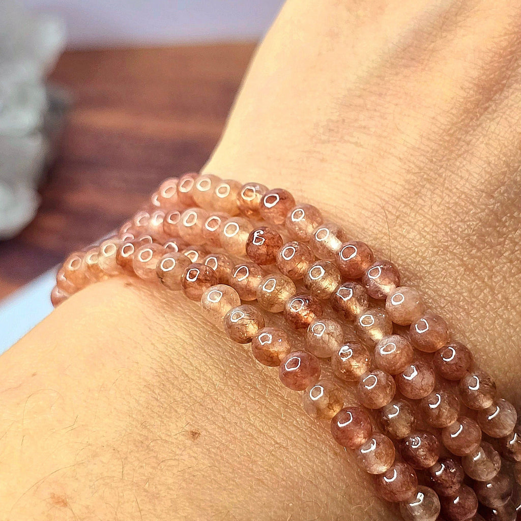 Sunstone Crystal Bracelet, Handmade Gemstone Beaded Bracelet