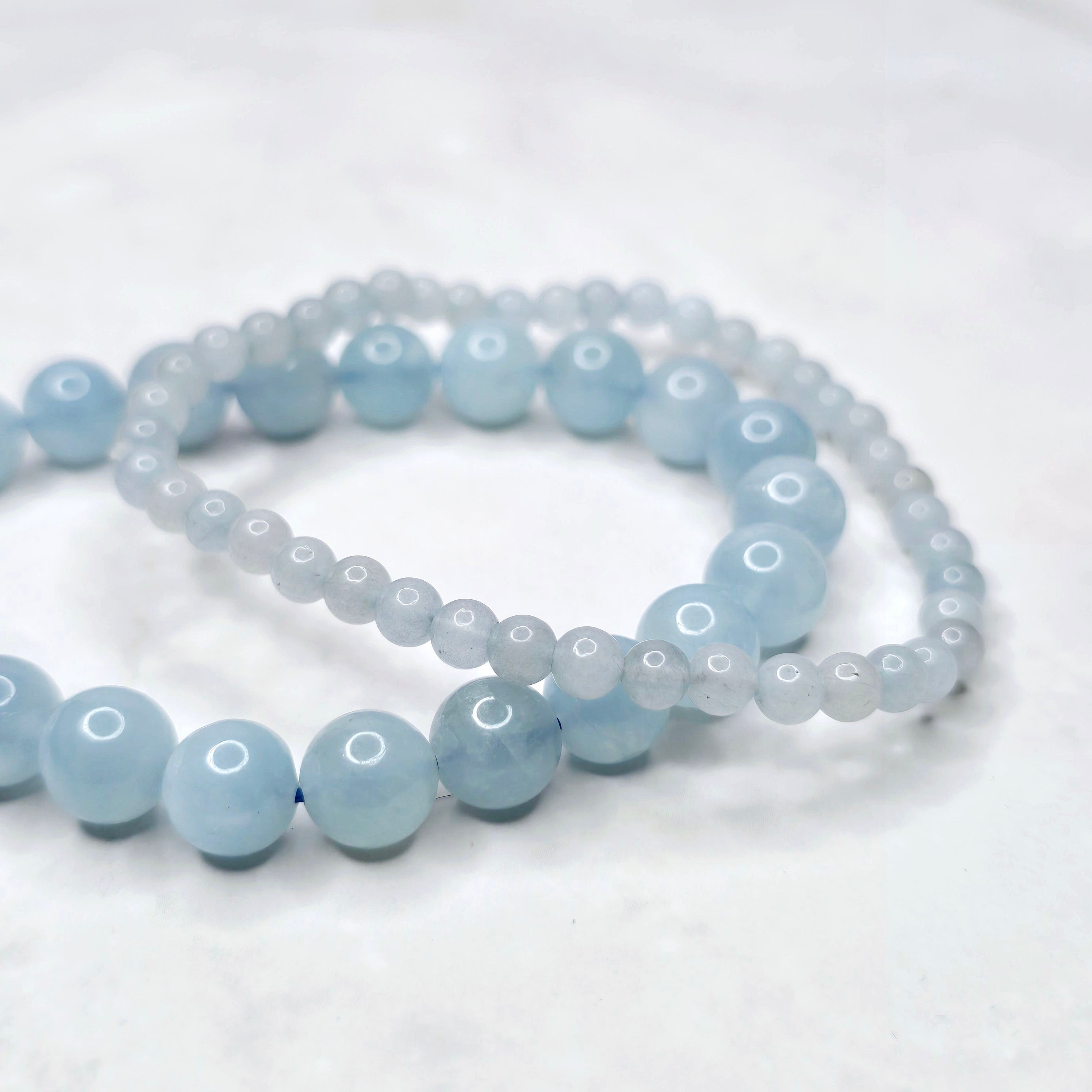 Aquamarine Crystal Bracelet: Handmade Gemstone Beaded Bracelet