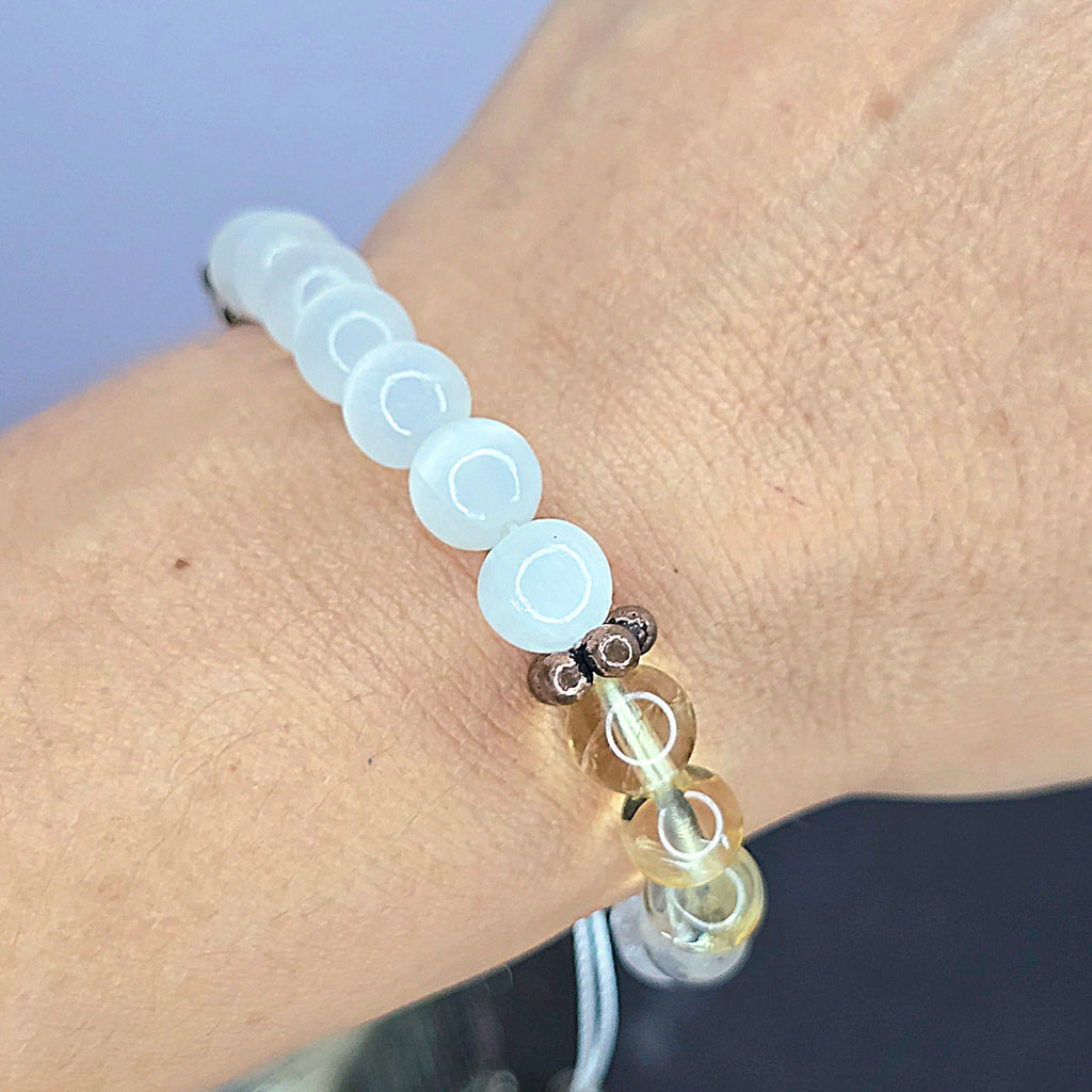 Selenite Citrine and Quartz Crystal Bracelet