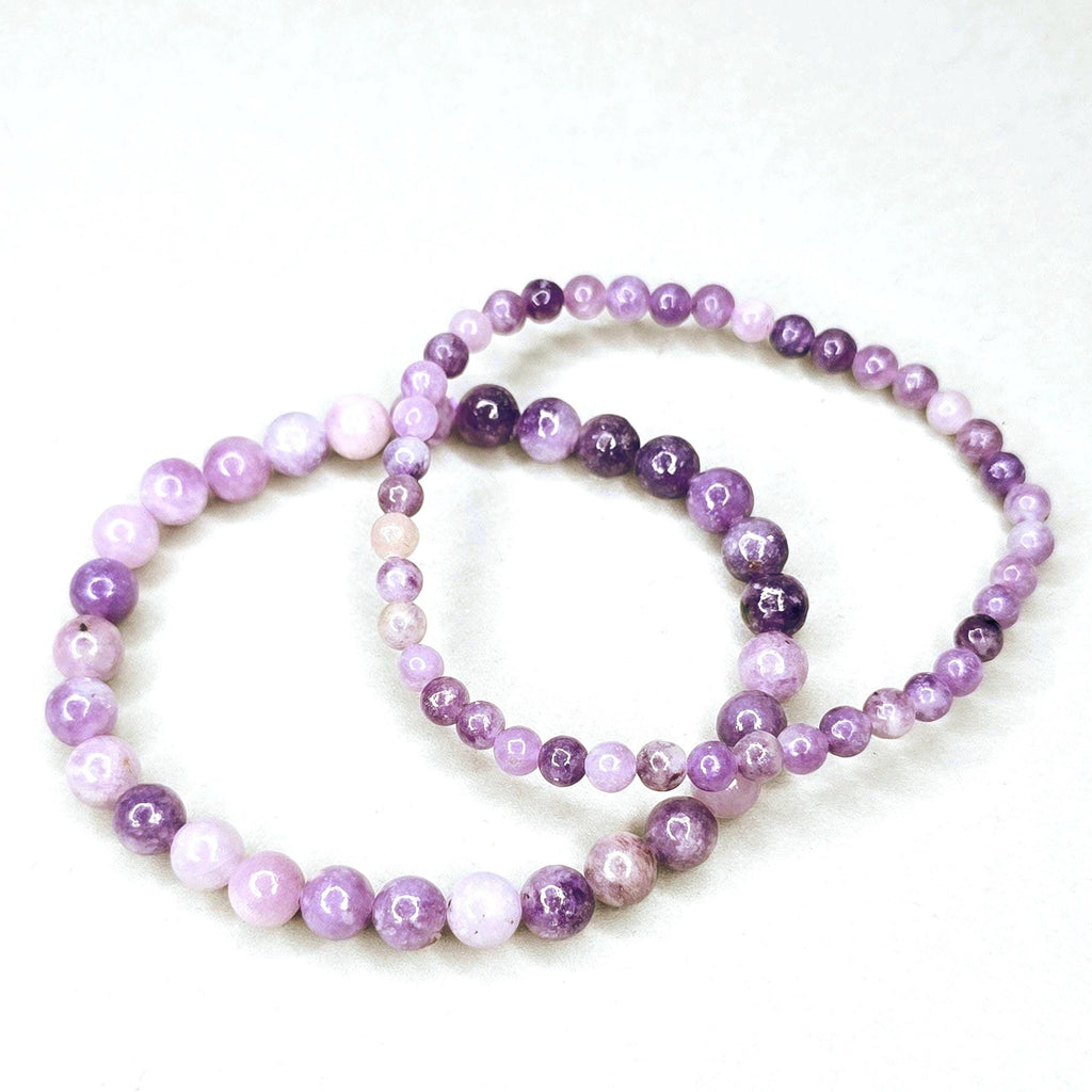 Lepidolite Crystal Bracelet: Handmade Gemstone Beaded Bracelet - #2