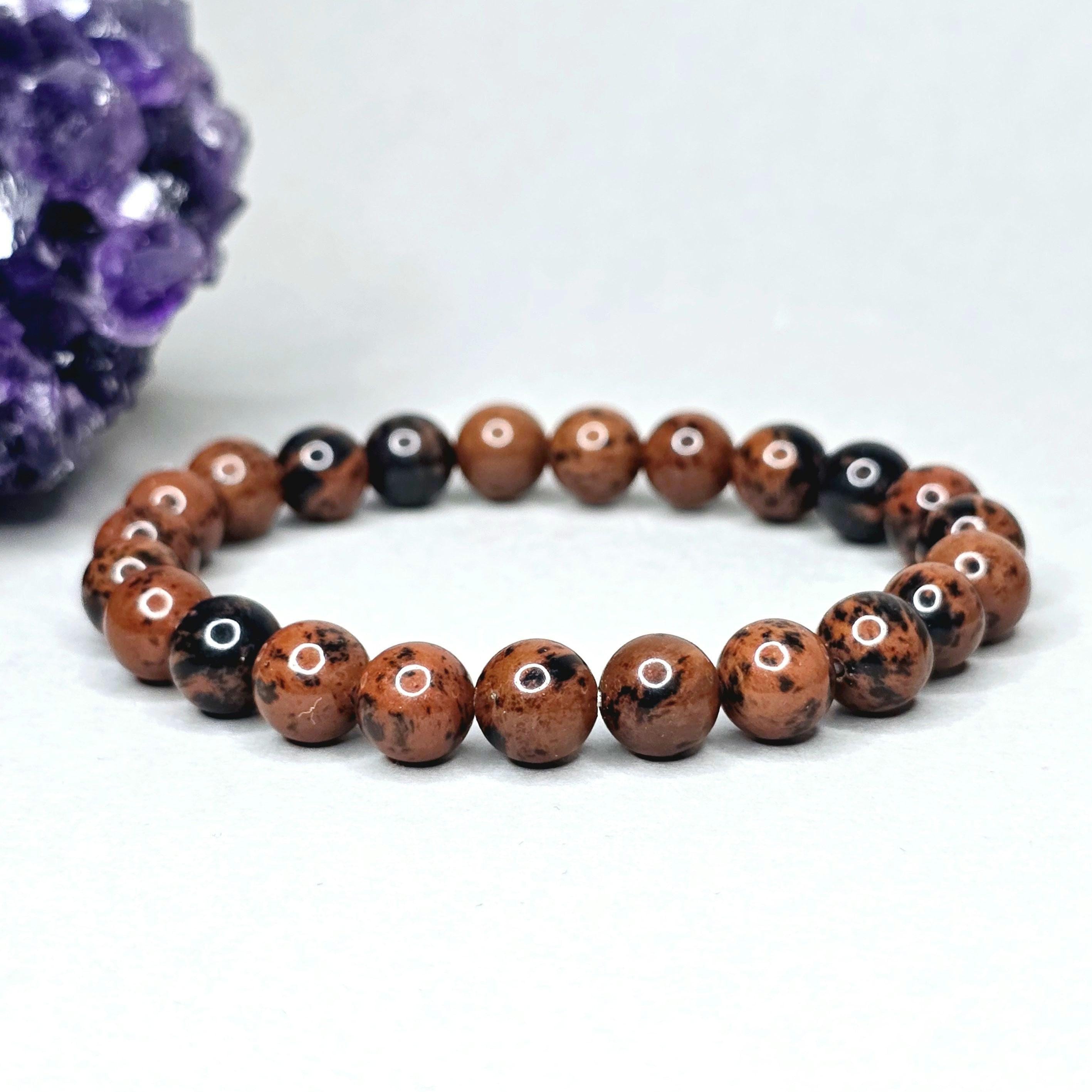 Mahogany Obsidian Crystal Beaded Bracelet