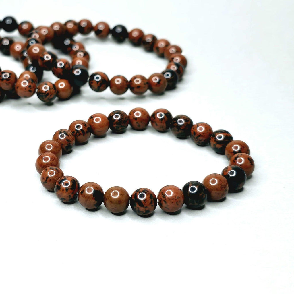 Mahogany Obsidian Crystal Beaded Bracelet