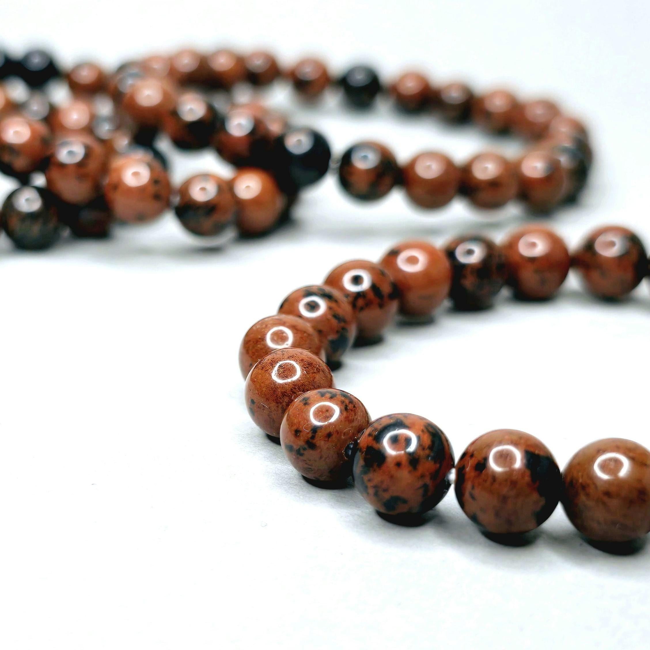 Mahogany Obsidian Crystal Beaded Bracelet
