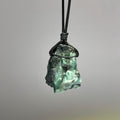 Natural Raw Emerald Pendant Necklace with Adjustable Cord