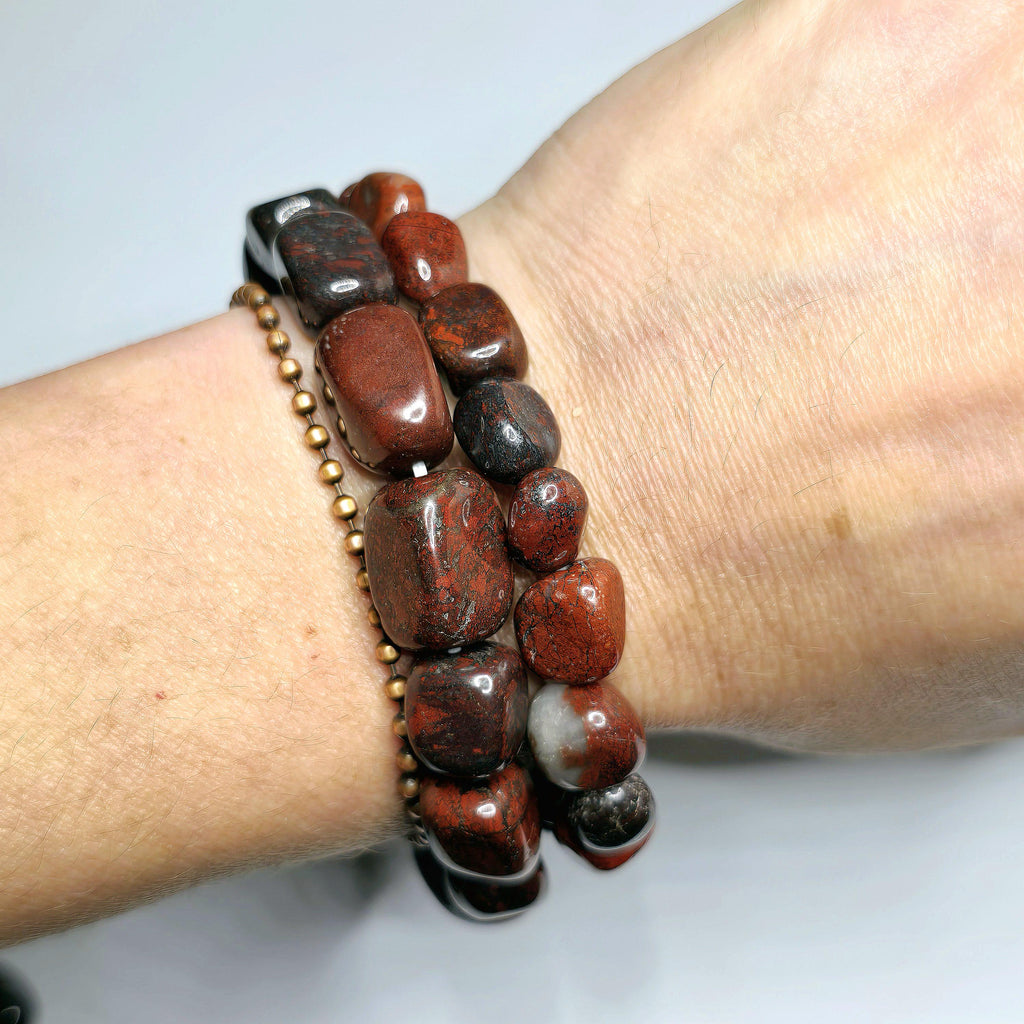 Brecciated Jasper Tumbled Crystal Bracelet
