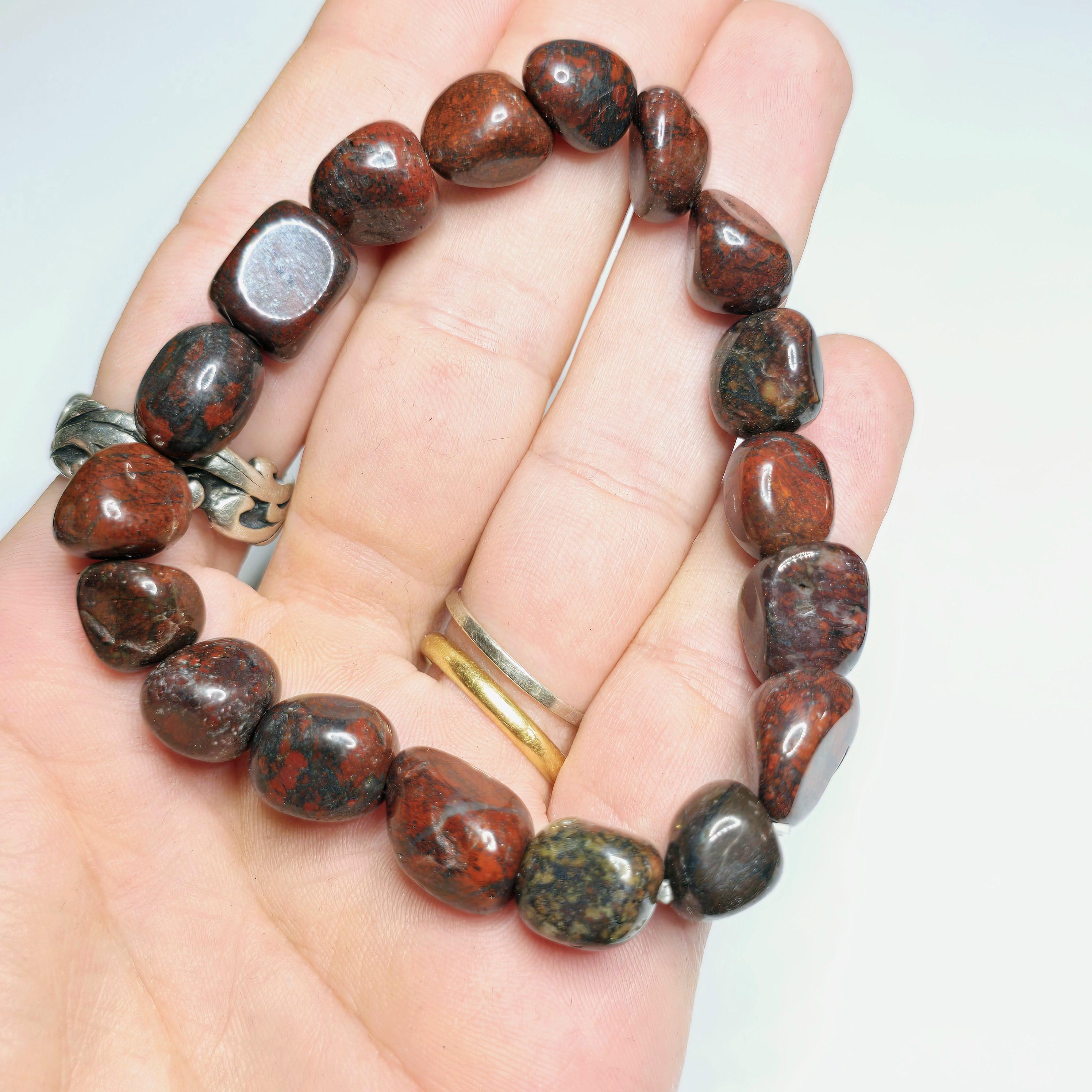 Brecciated Jasper Tumbled Crystal Bracelet