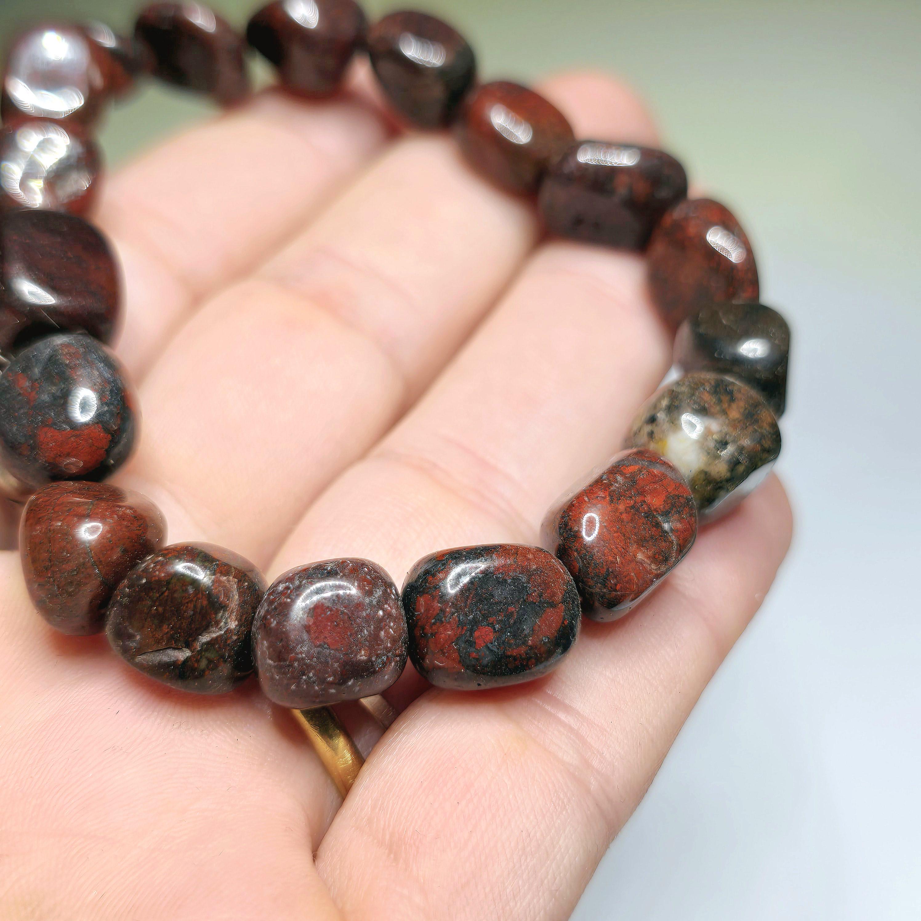 Brecciated Jasper Tumbled Crystal Bracelet