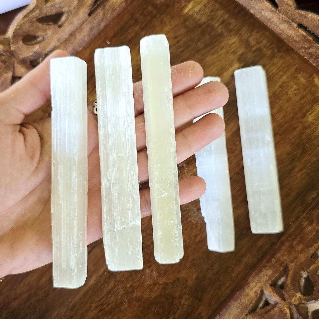 Selenite Sticks, 5" Raw Selenite Crystal Wand