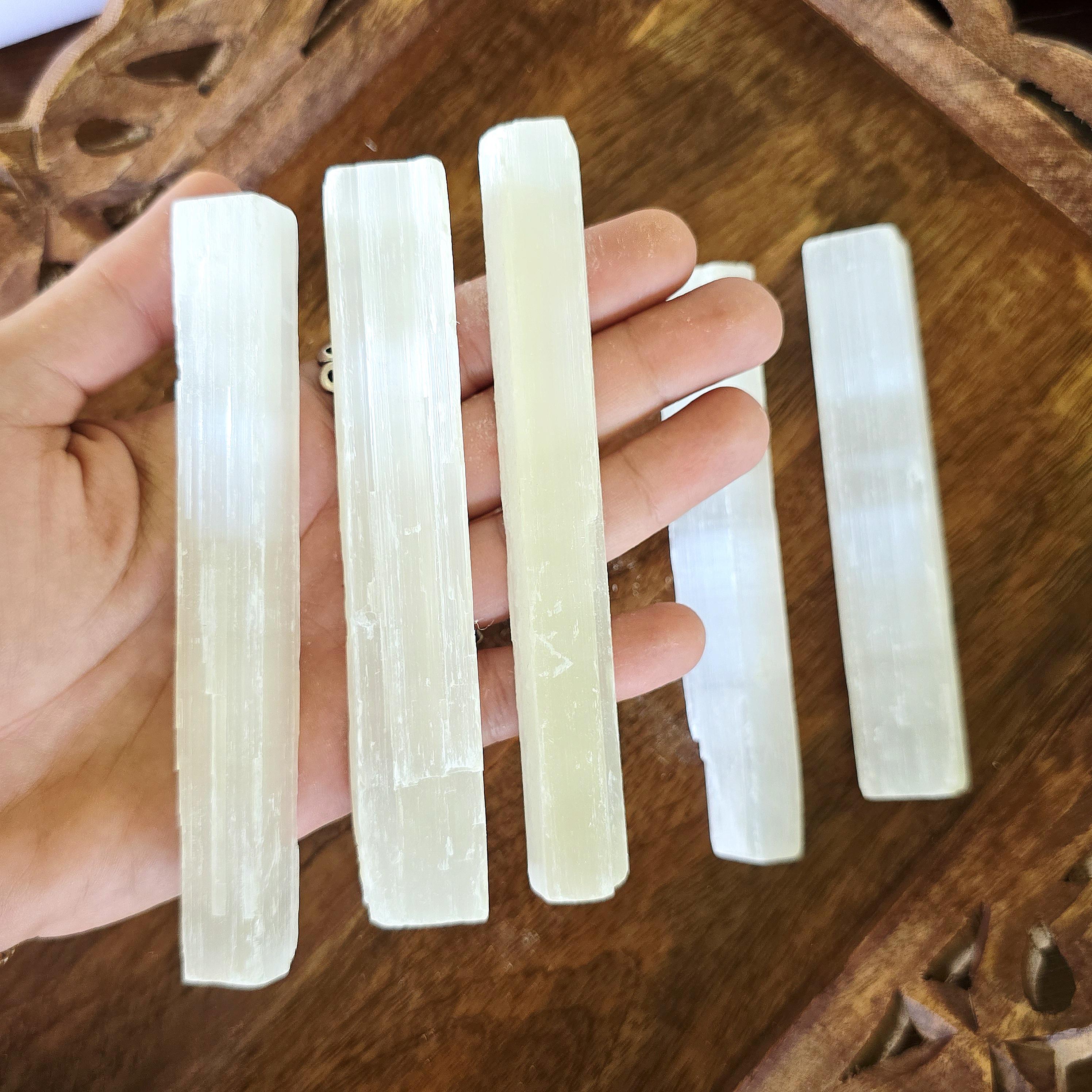 Selenite Sticks, 5" Raw Selenite Crystal Wand