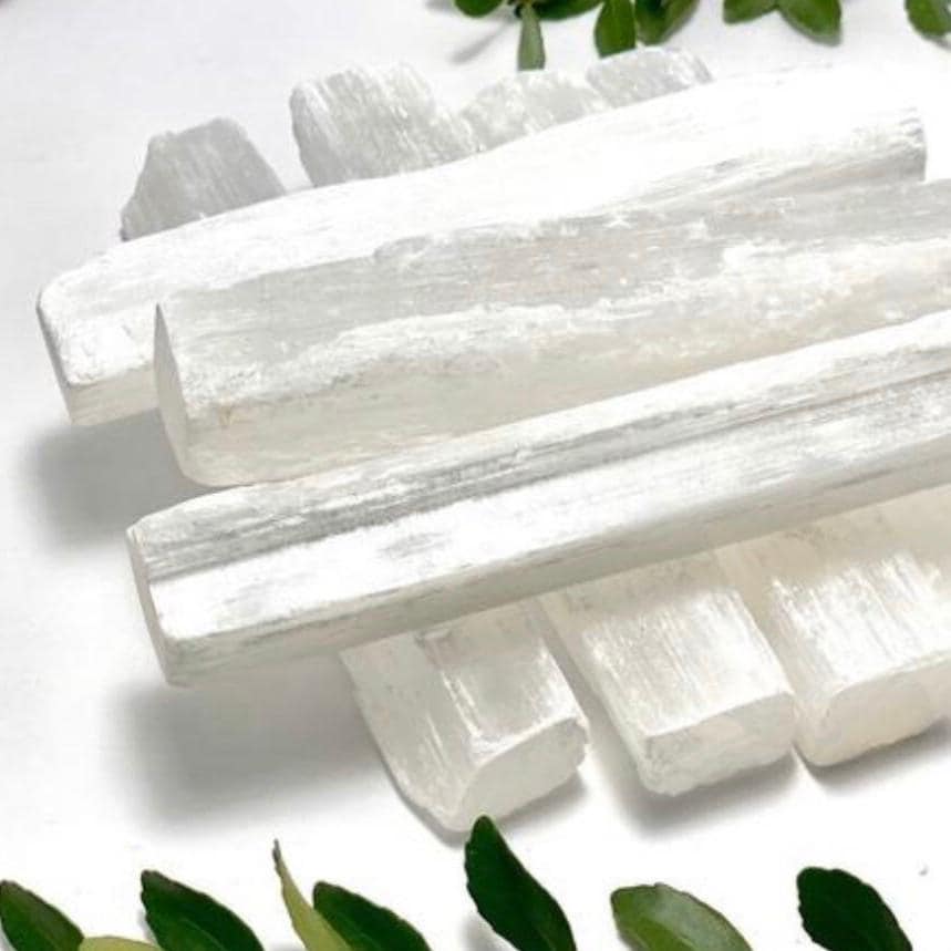Selenite Sticks, 5" Raw Selenite Crystal Wand