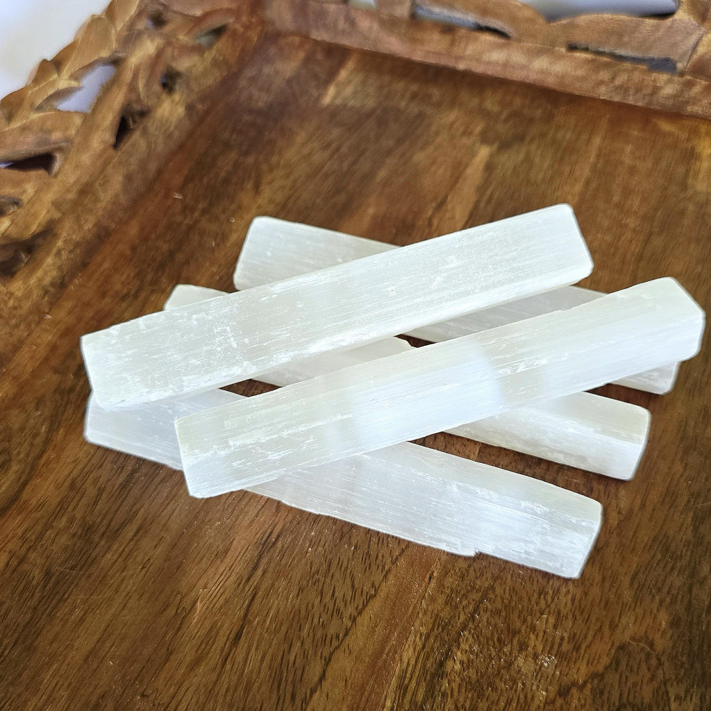 Selenite Sticks, 5" Raw Selenite Crystal Wand