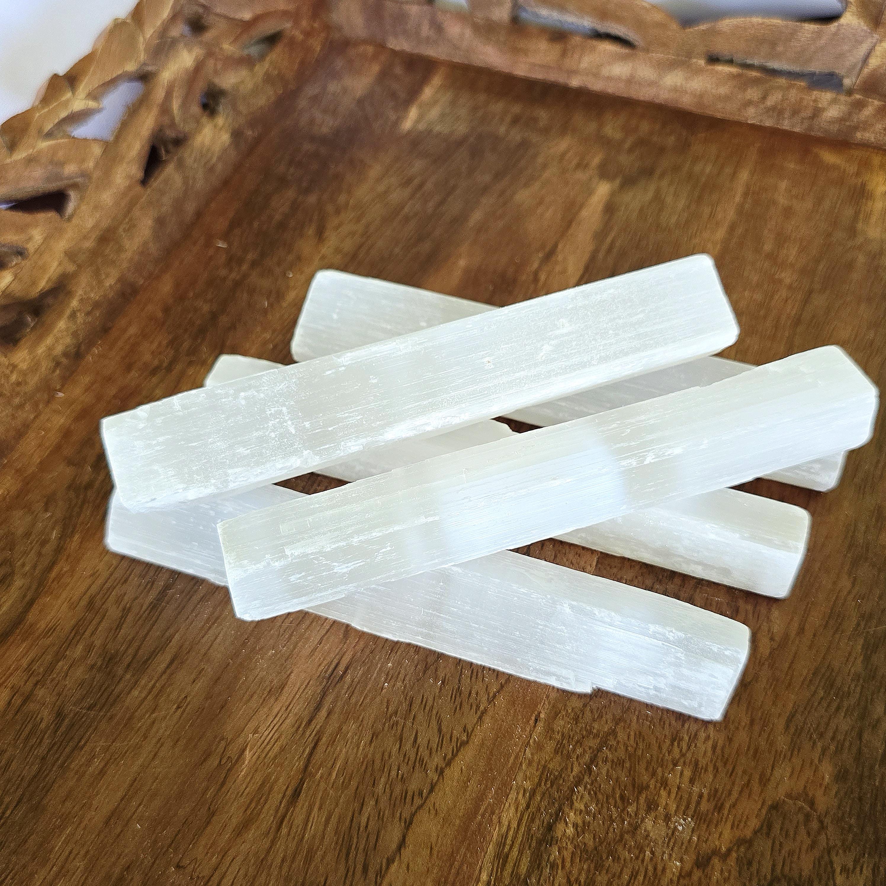 Selenite Sticks, 5" Raw Selenite Crystal Wand