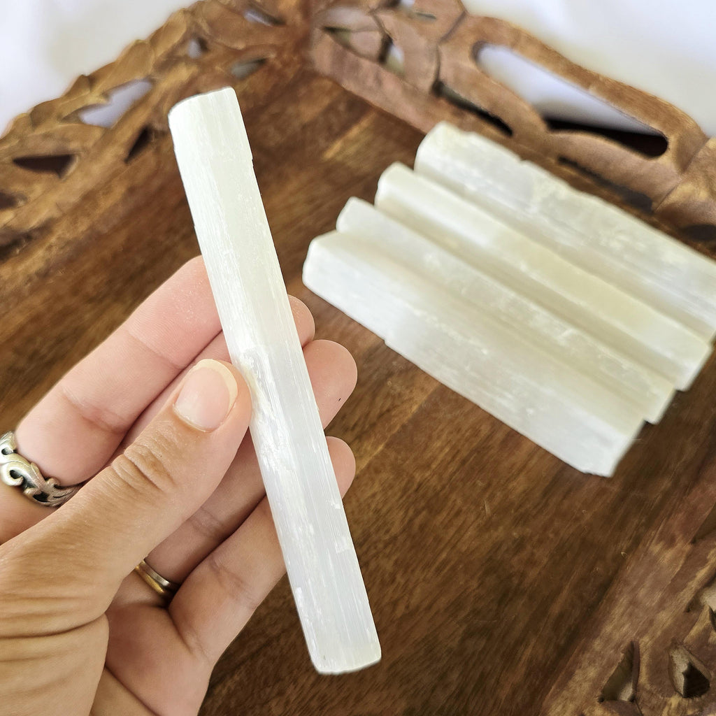 Selenite Sticks, 5" Raw Selenite Crystal Wand