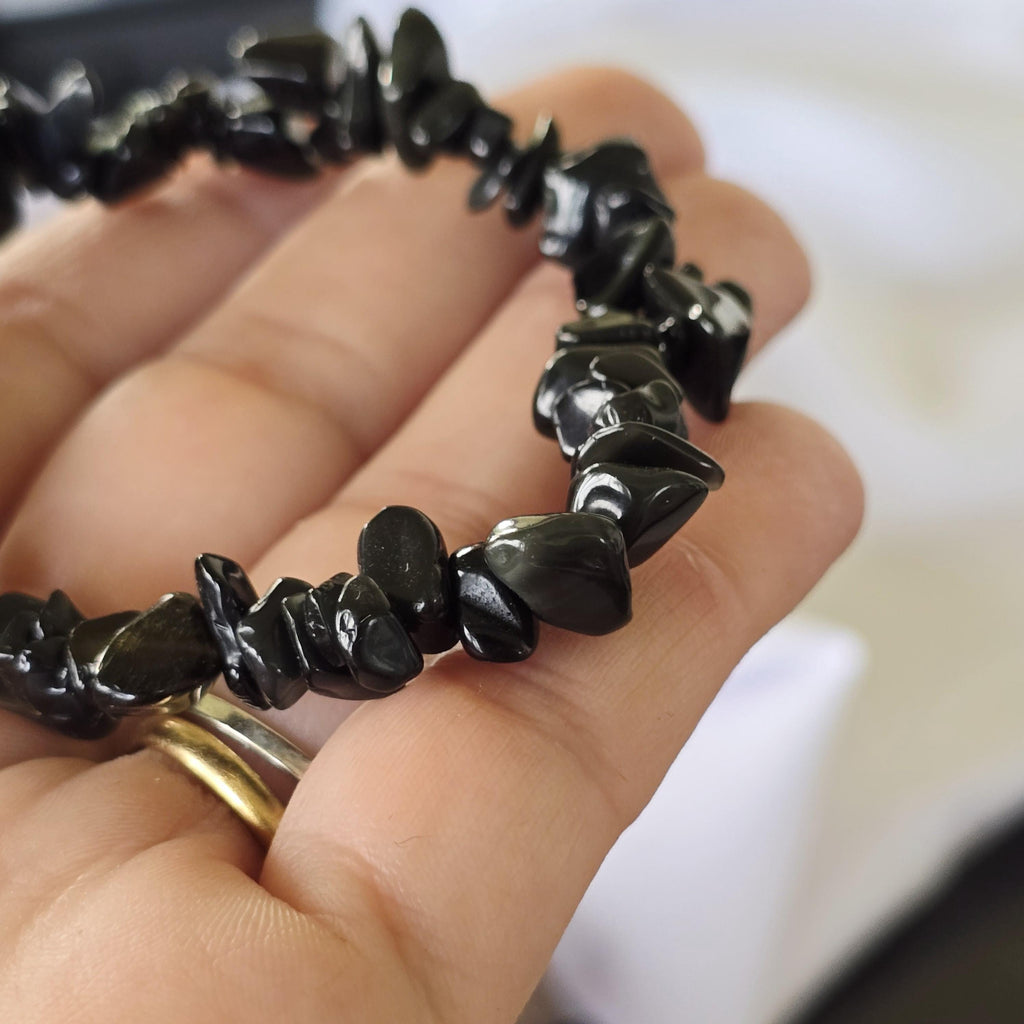 Obsidian Crystal Chips Bracelet