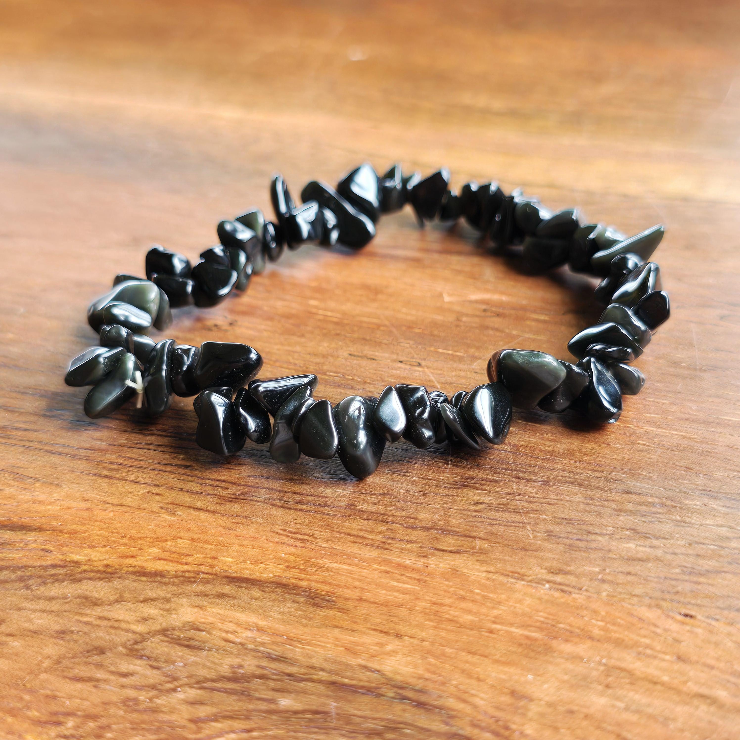 Obsidian Crystal Chips Bracelet