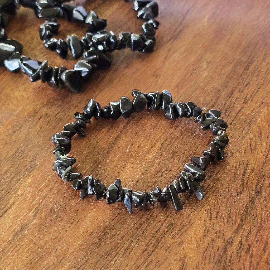 Obsidian Crystal Chips Bracelet