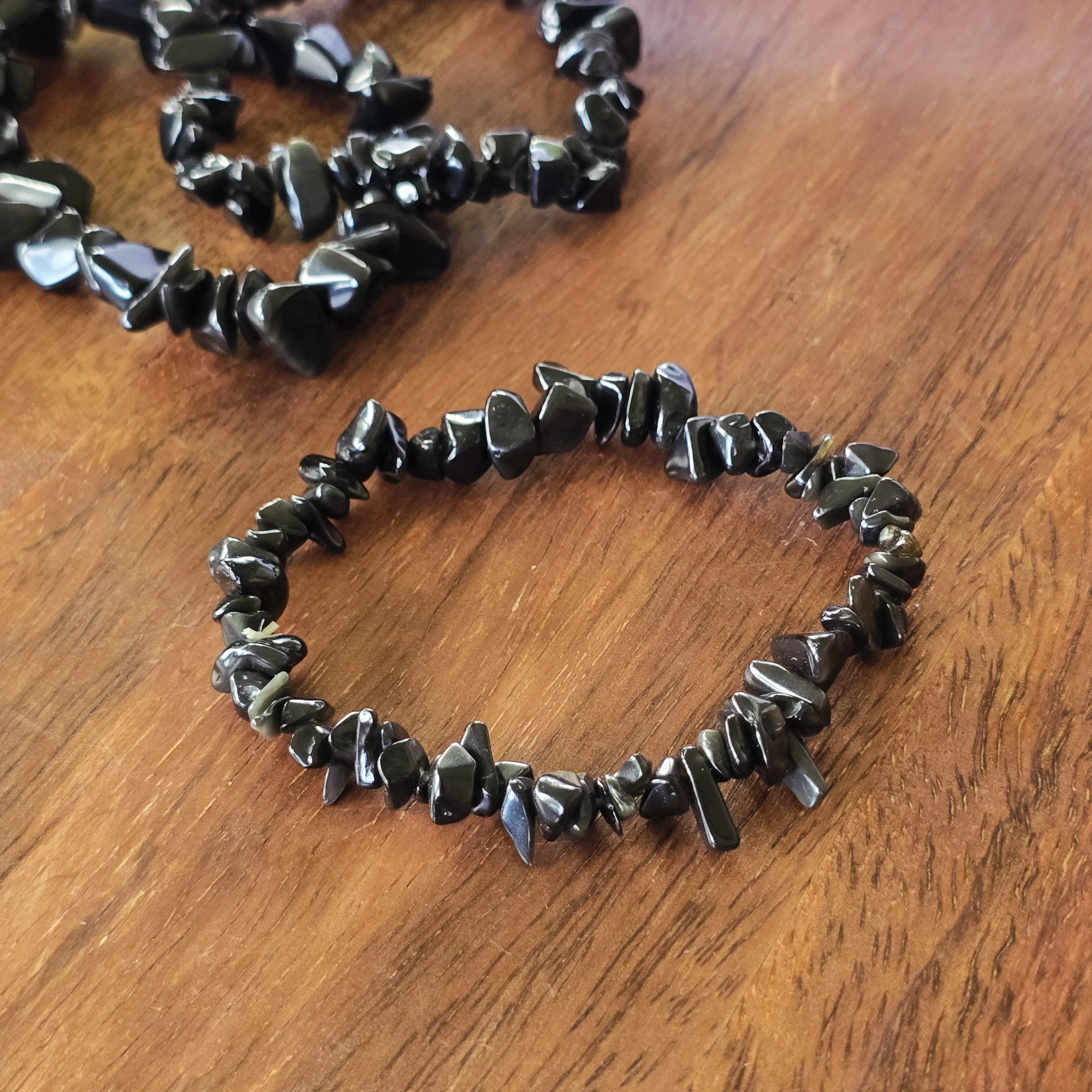 Obsidian Crystal Chips Bracelet