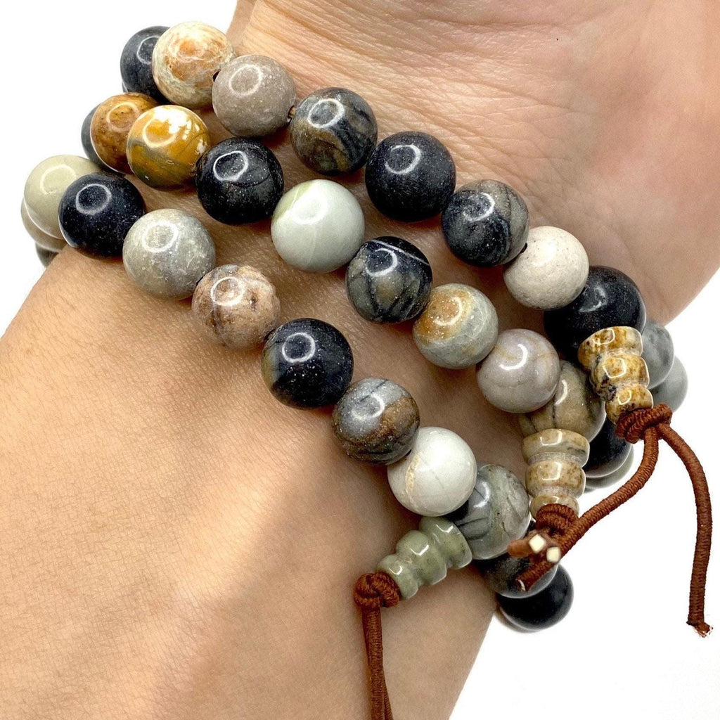 Picasso Jasper Crystal Bracelet: 6mm Gemstone Beaded Jewelry