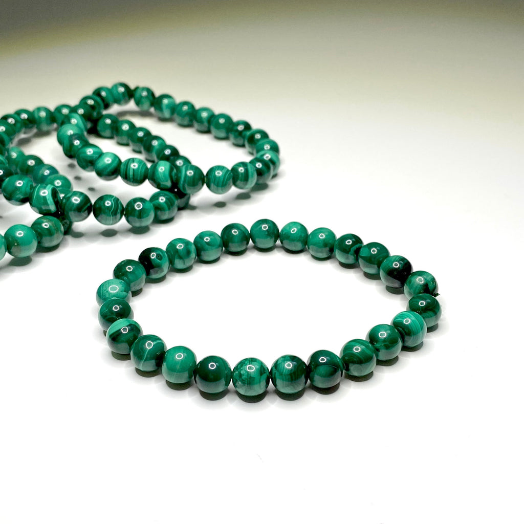 Malachite Crystal Bracelet: Handmade Gemstone Beaded Bracelet