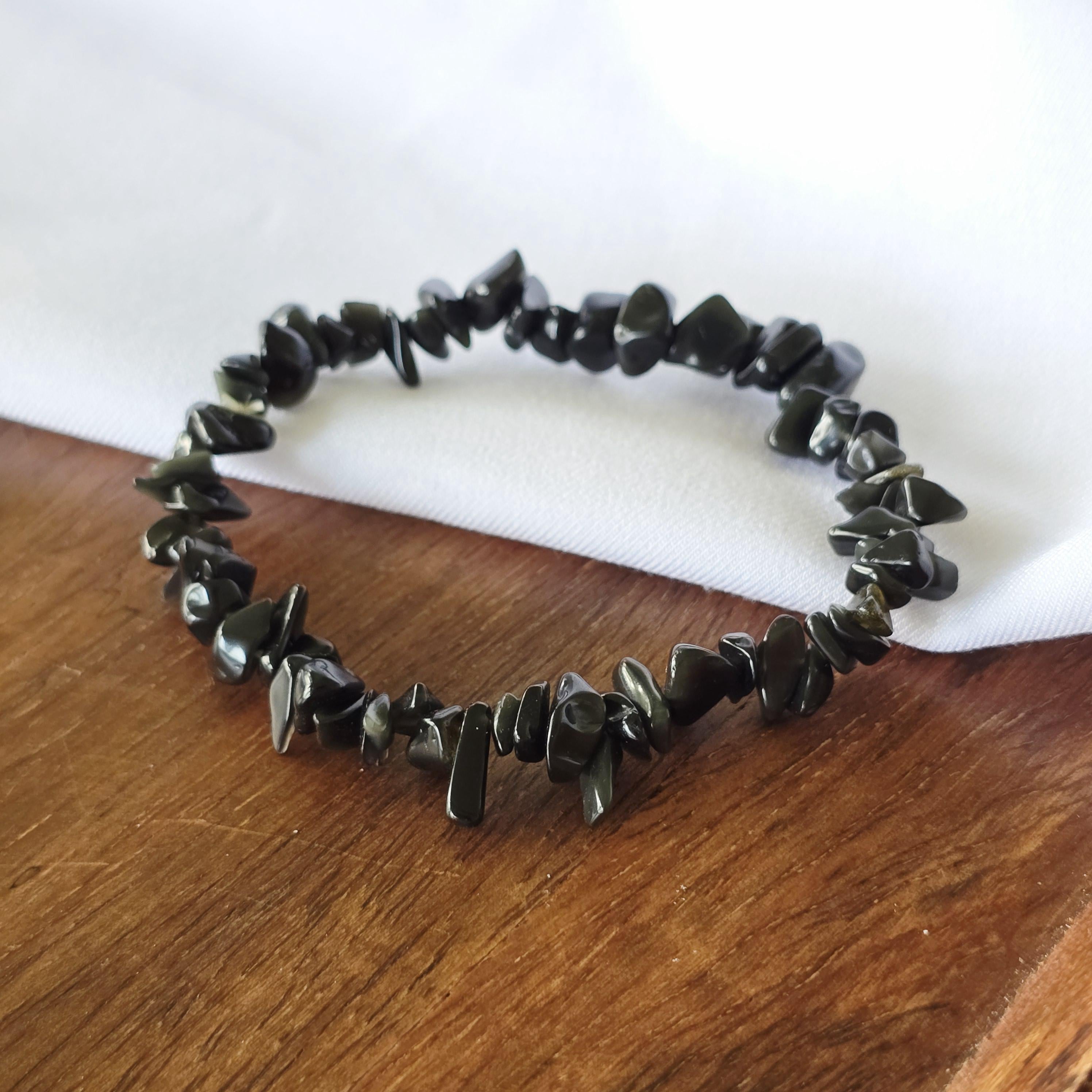 Obsidian Crystal Chips Bracelet