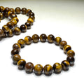 Tigers Eye Crystal Bracelet: Round Gemstone Beaded Bracelet