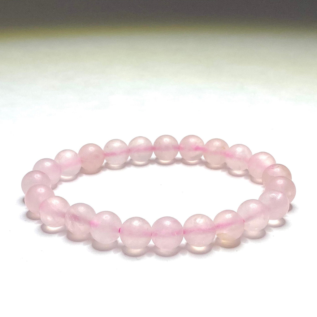 Rose Quartz Bracelet: 8mm Matte Gemstone Beads
