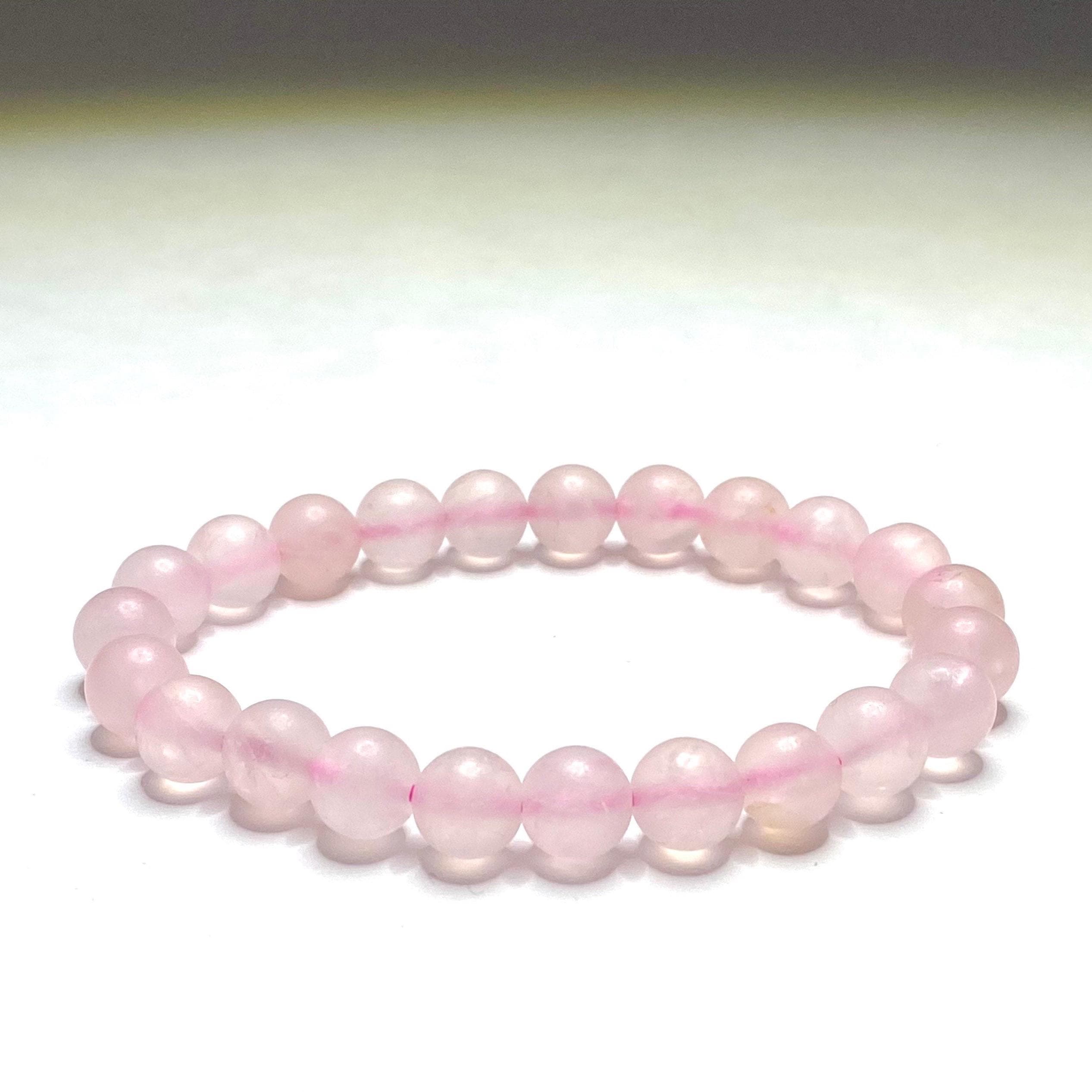 Rose Quartz Bracelet: 8mm Matte Gemstone Beads