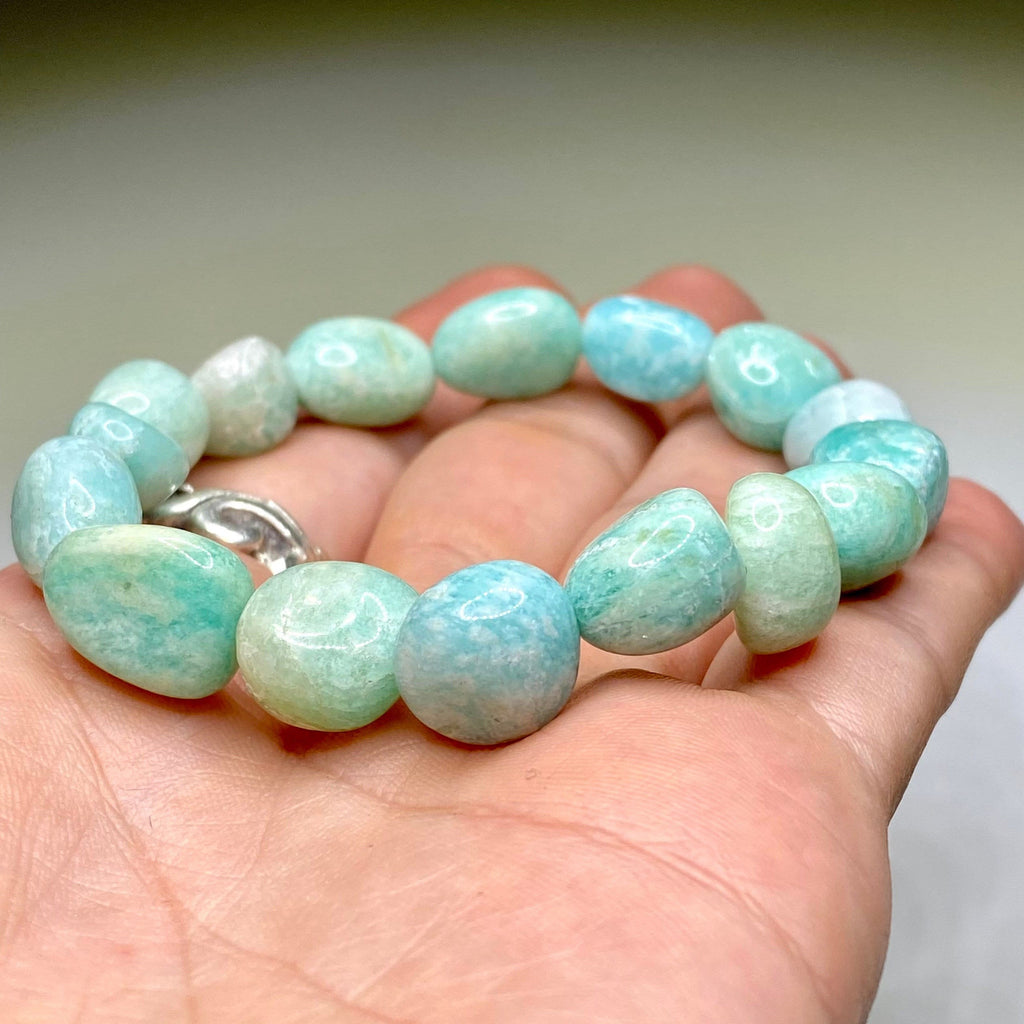 Amazonite Crystal Bracelet: Tumbled Gemstone Beaded Bracelet
