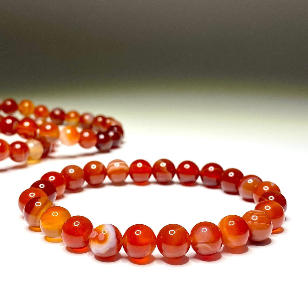 Carnelian Crystal Bracelet: Handmade Gemstone Beaded Bracelet